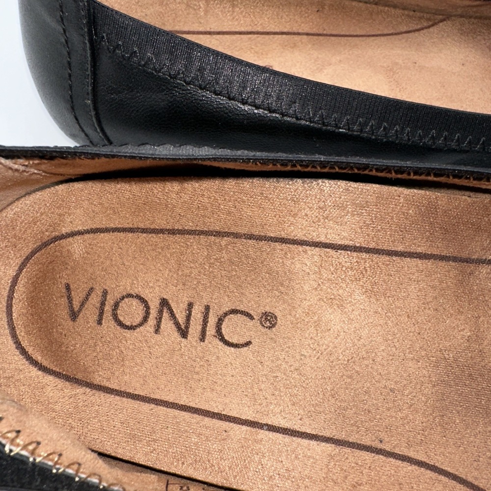 Vionic Women's Caroll Black Leather‎ Ballet Flats Shoes Size 6.5 - Picture 7 of 7